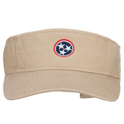 Tennessee Flag Logo Embroidered Pro Style Cotton Washed Visor