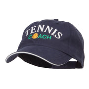 Tennis Coach Embroidered Canvas Cotton Cap