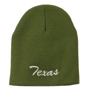 Texas Embroidered Short Beanie