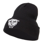 Tiger Emblem Embroidered Long Beanie