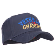 Veteran Grandpa Embroidered Solid Cotton Prostyle Cap