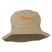 Texas Embroidered Pigment Dyed Bucket Hat