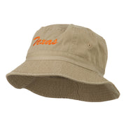 Texas Embroidered Pigment Dyed Bucket Hat