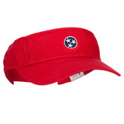 Tennessee Flag Logo Embroidered Pro Style Cotton Washed Visor