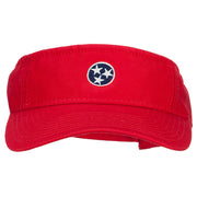 Tennessee Flag Logo Embroidered Pro Style Cotton Washed Visor