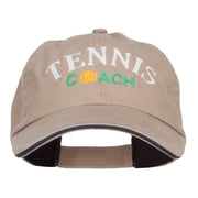 Tennis Coach Embroidered Canvas Cotton Cap