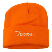 Texas Embroidered Long Cuff Beanie