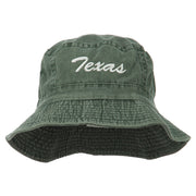 Texas Embroidered Pigment Dyed Bucket Hat