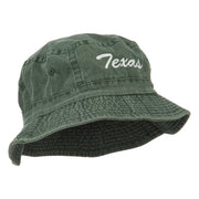 Texas Embroidered Pigment Dyed Bucket Hat