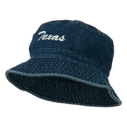 Texas Embroidered Pigment Dyed Bucket Hat