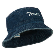 Texas Embroidered Pigment Dyed Bucket Hat