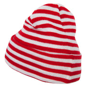 Trendy Striped 12 Inch Long Cuff Beanie