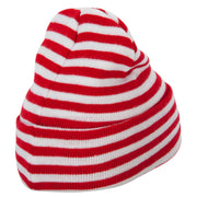 Trendy Striped 12 Inch Long Cuff Beanie