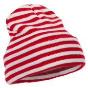 Trendy Striped 12 Inch Long Cuff Beanie