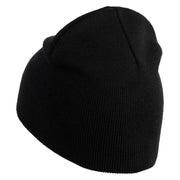 Gear Cluster Symbol Embroidered 8 Inch Knitted Short Beanie - Black OSFM