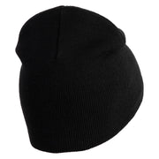 Gear Cluster Symbol Embroidered 8 Inch Knitted Short Beanie - Black OSFM
