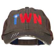 Taiwan TWN Flag Embroidered Low Profile Cotton Mesh Cap