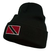 Trinidad Flag Embroidered Long Knitted Beanie