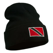 Trinidad Flag Embroidered Long Knitted Beanie