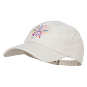 Mardi Gras Feather Mask Embroidered Washed Cap