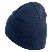 Gear Cluster Symbol Embroidered 8 Inch Knitted Short Beanie - Navy OSFM