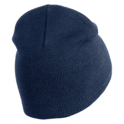 Gear Cluster Symbol Embroidered 8 Inch Knitted Short Beanie - Navy OSFM
