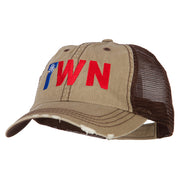 Taiwan TWN Flag Embroidered Low Profile Cotton Mesh Cap