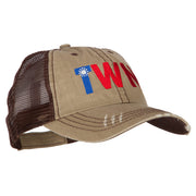 Taiwan TWN Flag Embroidered Low Profile Cotton Mesh Cap