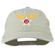 12th Air Force Badge Embroidered Washed Cap