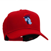 Fiery Torch of Freedom Embroidered Cotton Twill Cap