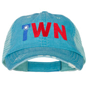 Taiwan TWN Flag Embroidered Low Profile Cotton Mesh Cap