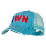 Taiwan TWN Flag Embroidered Low Profile Cotton Mesh Cap