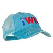 Taiwan TWN Flag Embroidered Low Profile Cotton Mesh Cap