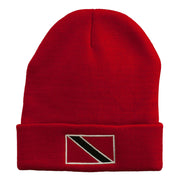 Trinidad Flag Embroidered Long Knitted Beanie