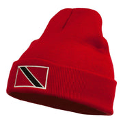 Trinidad Flag Embroidered Long Knitted Beanie