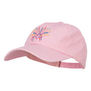 Mardi Gras Feather Mask Embroidered Washed Cap