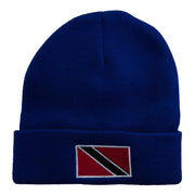 Trinidad Flag Embroidered Long Knitted Beanie