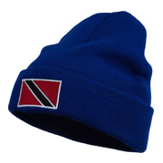 Trinidad Flag Embroidered Long Knitted Beanie