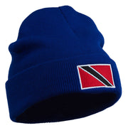 Trinidad Flag Embroidered Long Knitted Beanie