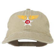 12th Air Force Badge Embroidered Washed Cap