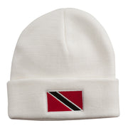 Trinidad Flag Embroidered Long Knitted Beanie