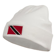 Trinidad Flag Embroidered Long Knitted Beanie