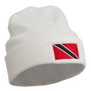 Trinidad Flag Embroidered Long Knitted Beanie