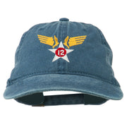 12th Air Force Badge Embroidered Washed Cap