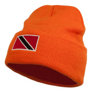 Trinidad Flag Embroidered Long Knitted Beanie