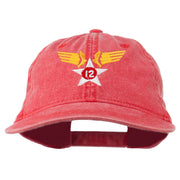 12th Air Force Badge Embroidered Washed Cap