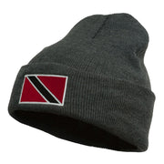 Trinidad Flag Embroidered Long Knitted Beanie