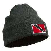 Trinidad Flag Embroidered Long Knitted Beanie