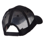 Text Law and Forces Embroidered Patched Mesh Cap