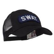 Text Law and Forces Embroidered Patched Mesh Cap